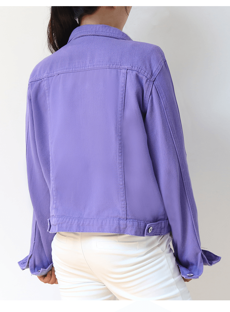 ג'קט ג'ינס ייחודי בצבעים צבעוניים ללוק שמושך תשומת לב ולהופעה נשית מדוייקת - לה איסלה 